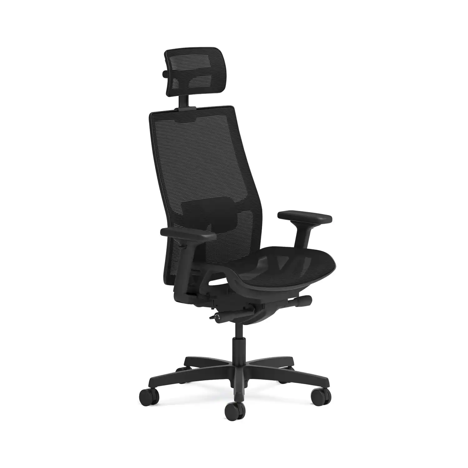 Front. Our Brands - REMOVE - 2.0 4-Way Stretch Mesh Back and Seat Task Chair, Supports Up to 300 lb, 17" to 21" Seat, Black Seat - Black.