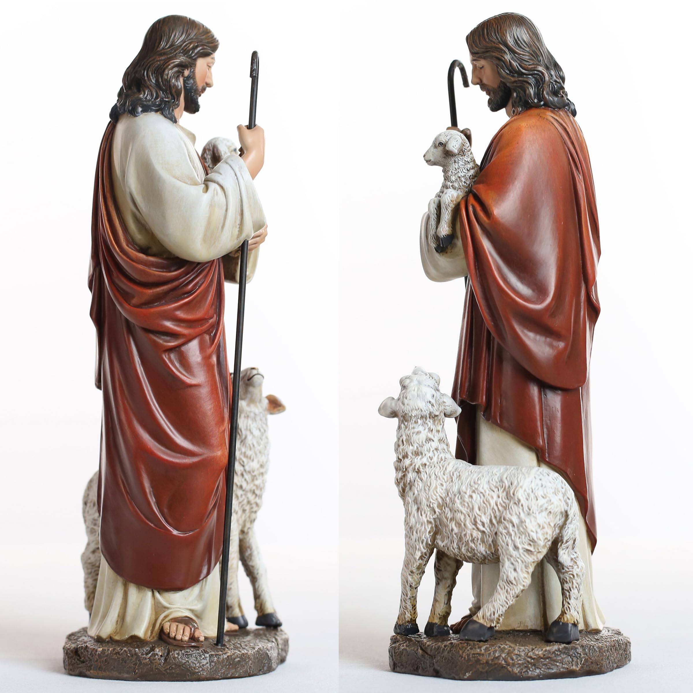Alt View 4. Refined Abode Design - Bc The Good Shepherd Statue 11 8 H Figure Grace Hope And Guidance Home Decor Religious Gift Classical.