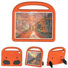 Front. Dteck - Case for Apple iPad mini (A17 Pro) 2024 and iPad mini 6th Gen, Rugged Hybrid Shockproof Flip Kickstand Cover - Orange.