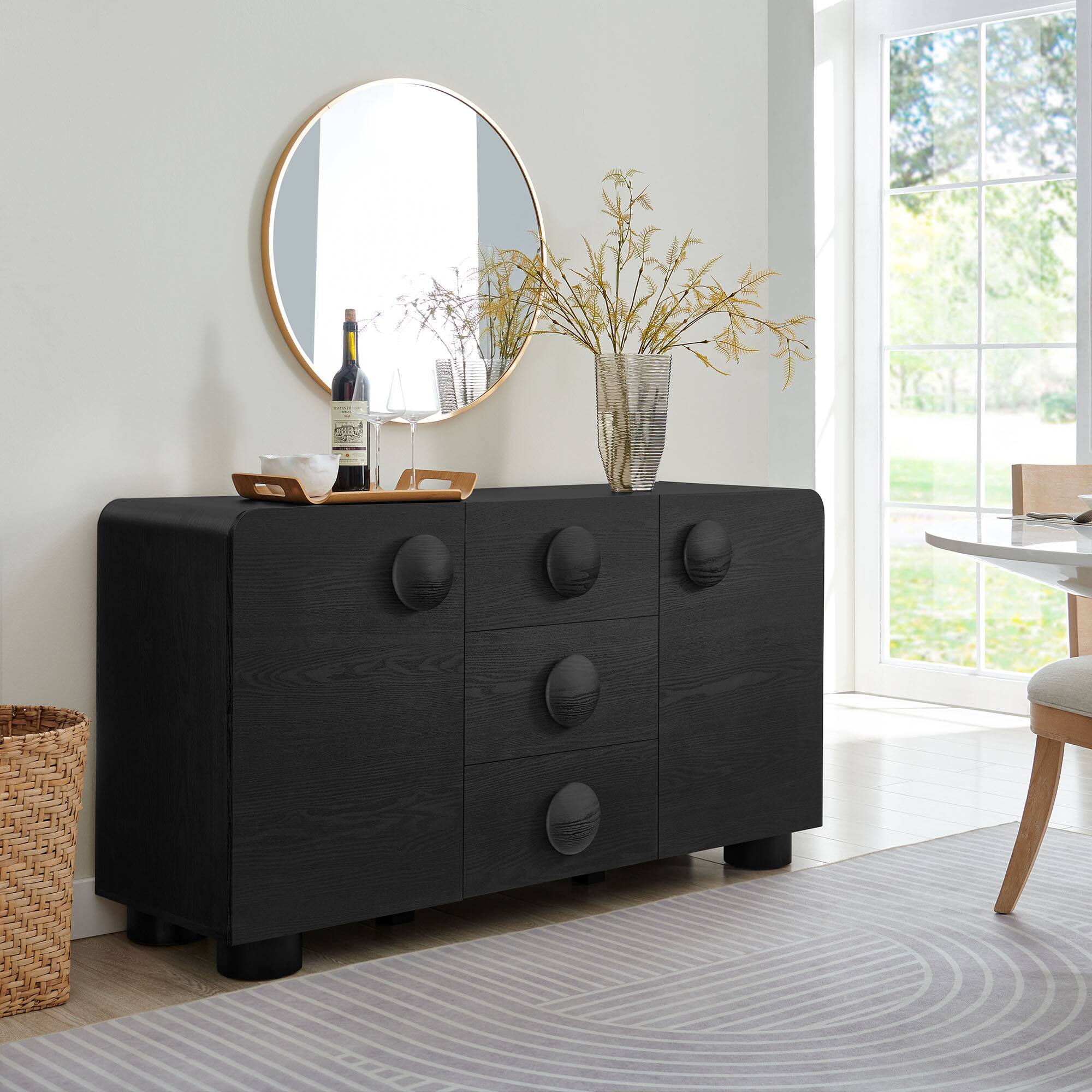 Alt View 1. Modway - Sonnet 57" Sideboard Storage Cabinet by Modway - Black.