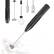 Front. MOVSSOU - Handheld Milk & Coffee Frother Electric Mini Blender Stainless Steel Drink Mixer - Black.
