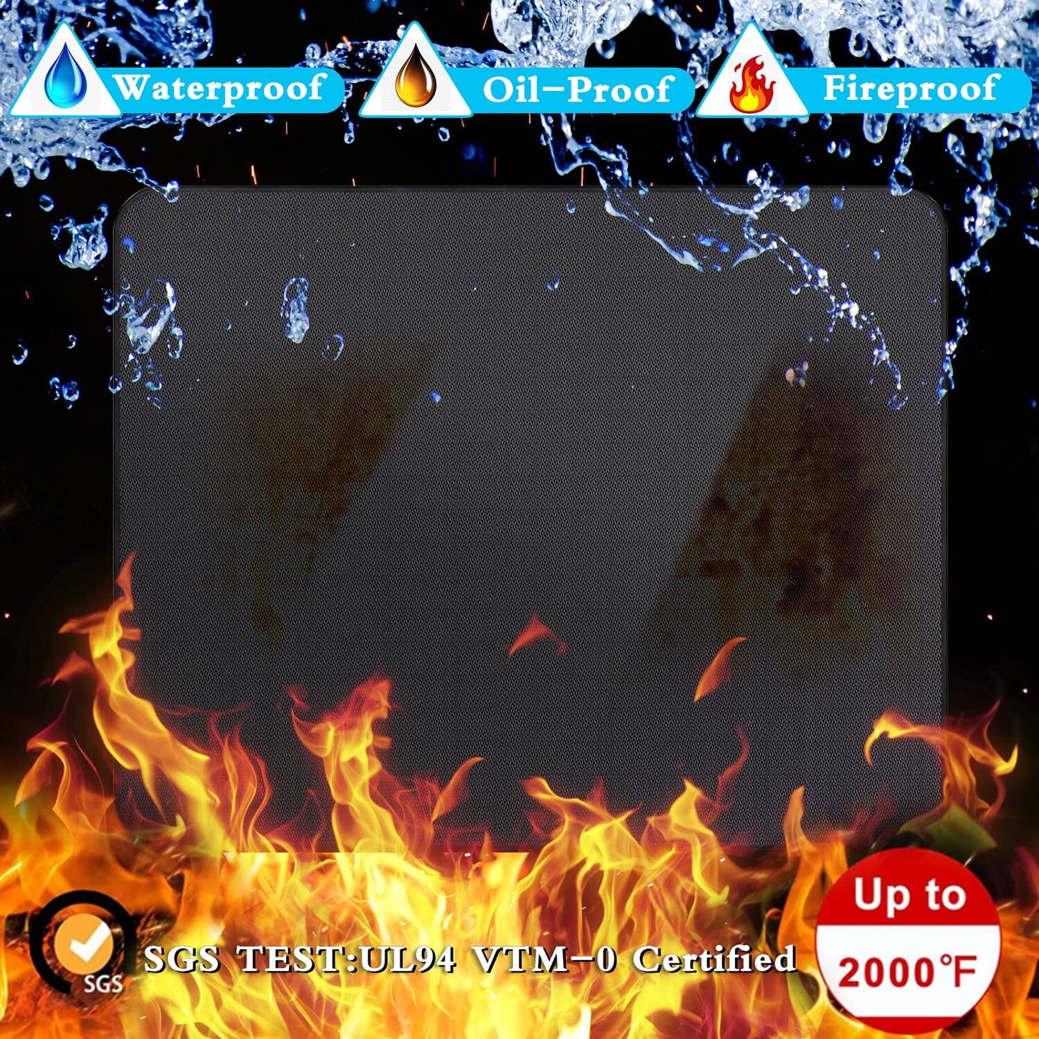 Waterproof  
Oil-Proof  
Fireproof  

SGS TEST: UL94 VTM-0 Certified  

Up to 2000°F