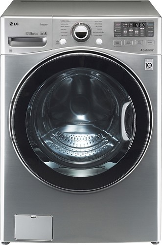  LG - 4.0 Cu. Ft. 12-Cycle High-Efficiency Steam Front-Loading Washer - Graphite Steel