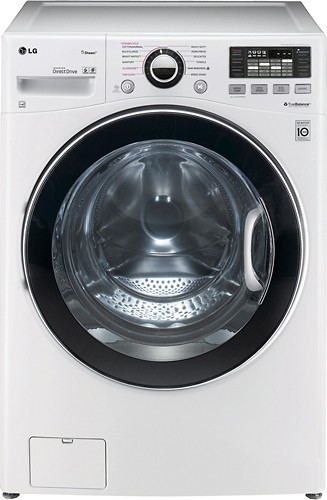  LG - 4.0 Cu. Ft. 12-Cycle High-Efficiency Steam Front-Loading Washer - White