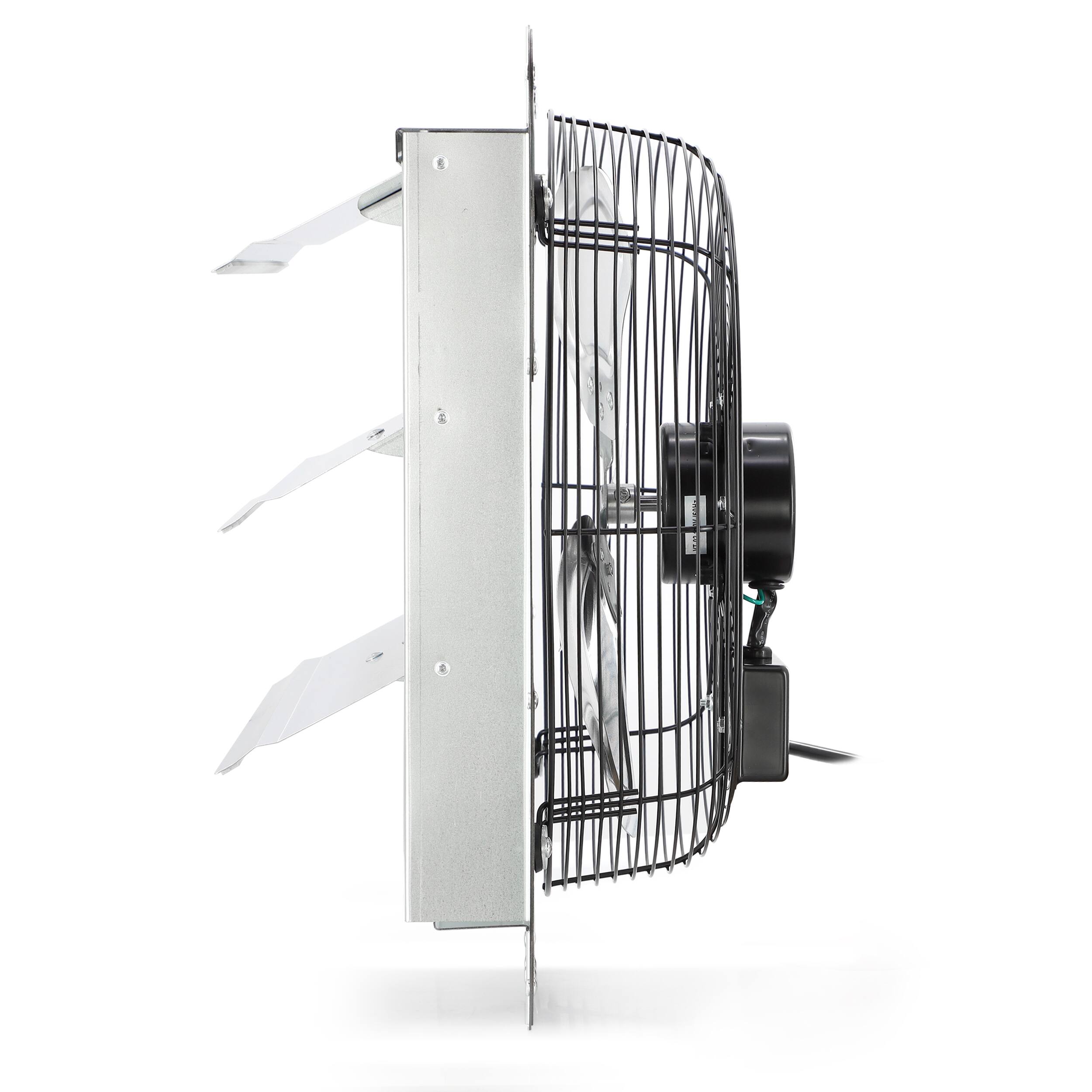 Alt View 1. VieAir - Via Air 14 Inch Shutter Exhaust Fan with Power Cord - Silver.
