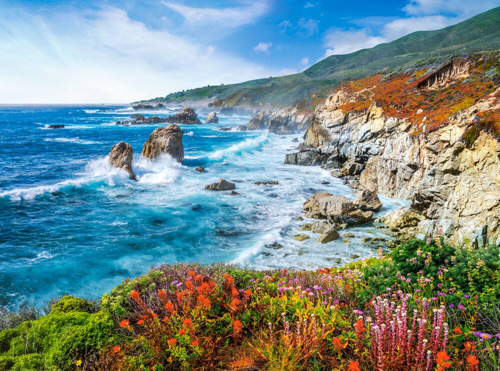 Angle. Castorland - CASTORLAND 2000 Piece Jigsaw Puzzles, Big Sur Coastline, California, USA , Coastal landscape, view puzzle,  C-200856-2 - Red.