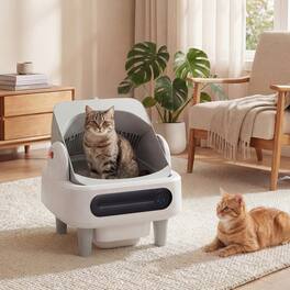 U-HOMY - Self-Cleaning Cat Litter Box – Open Top, App Control, 11L, Bio-Radar & Gravity Sensor – 2.4G/5G WiFi - White