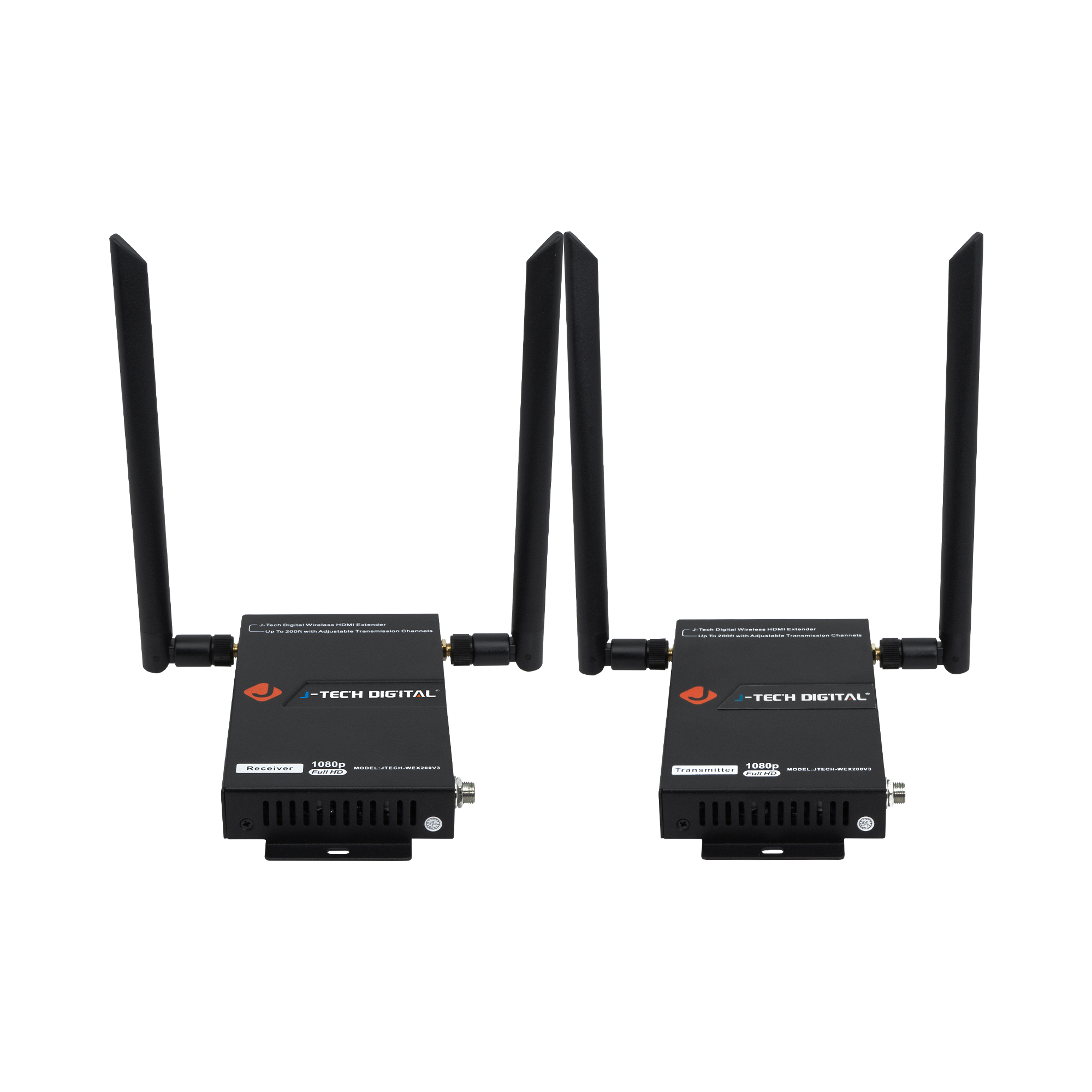 J-Tech Digital - 1080P 60Hz Wireless HDMI Extender Kit (200ft.) - Black
