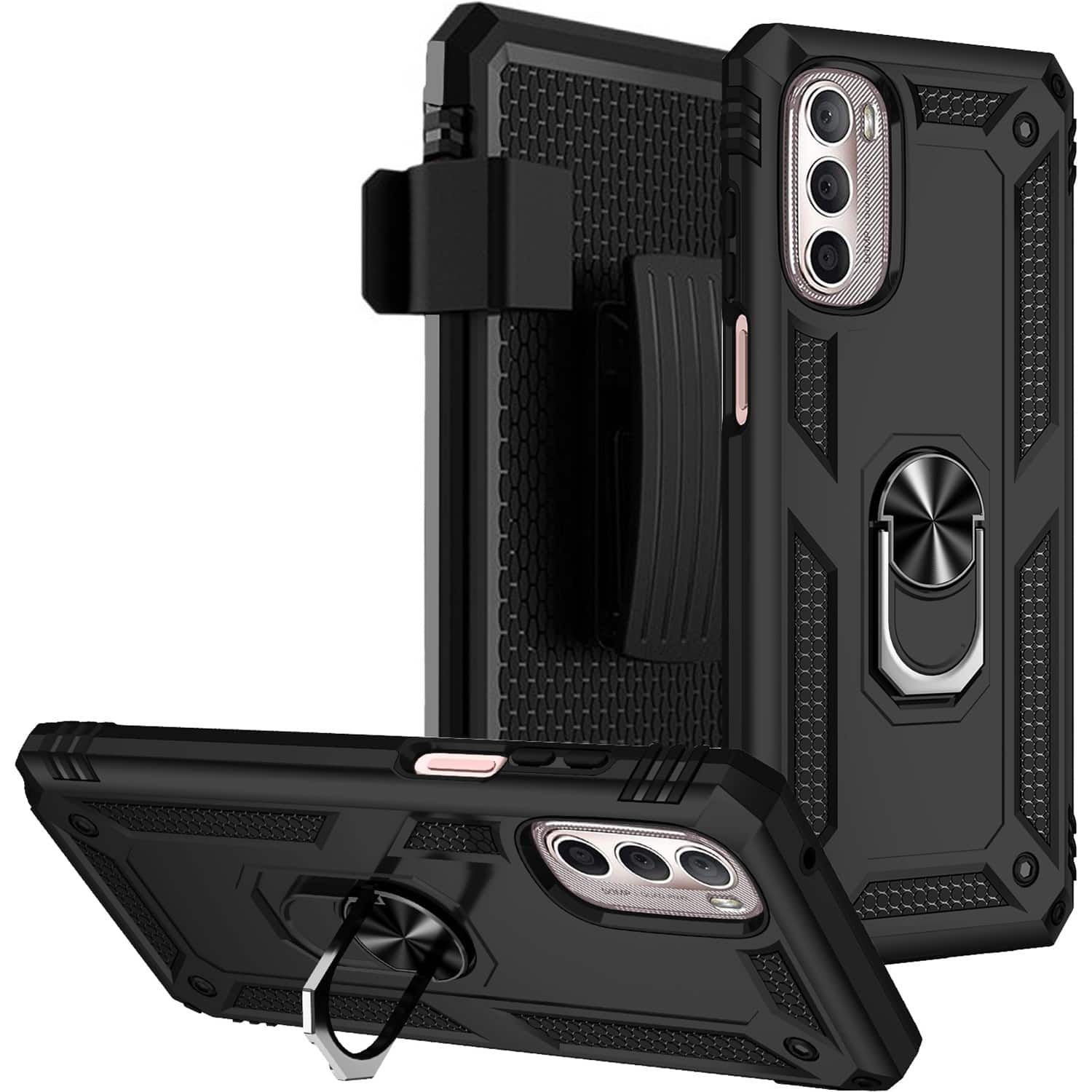 Alt View 12. SaharaCase - Military Kickstand Case for Motorola G Stylus 4G 2022 - Black.