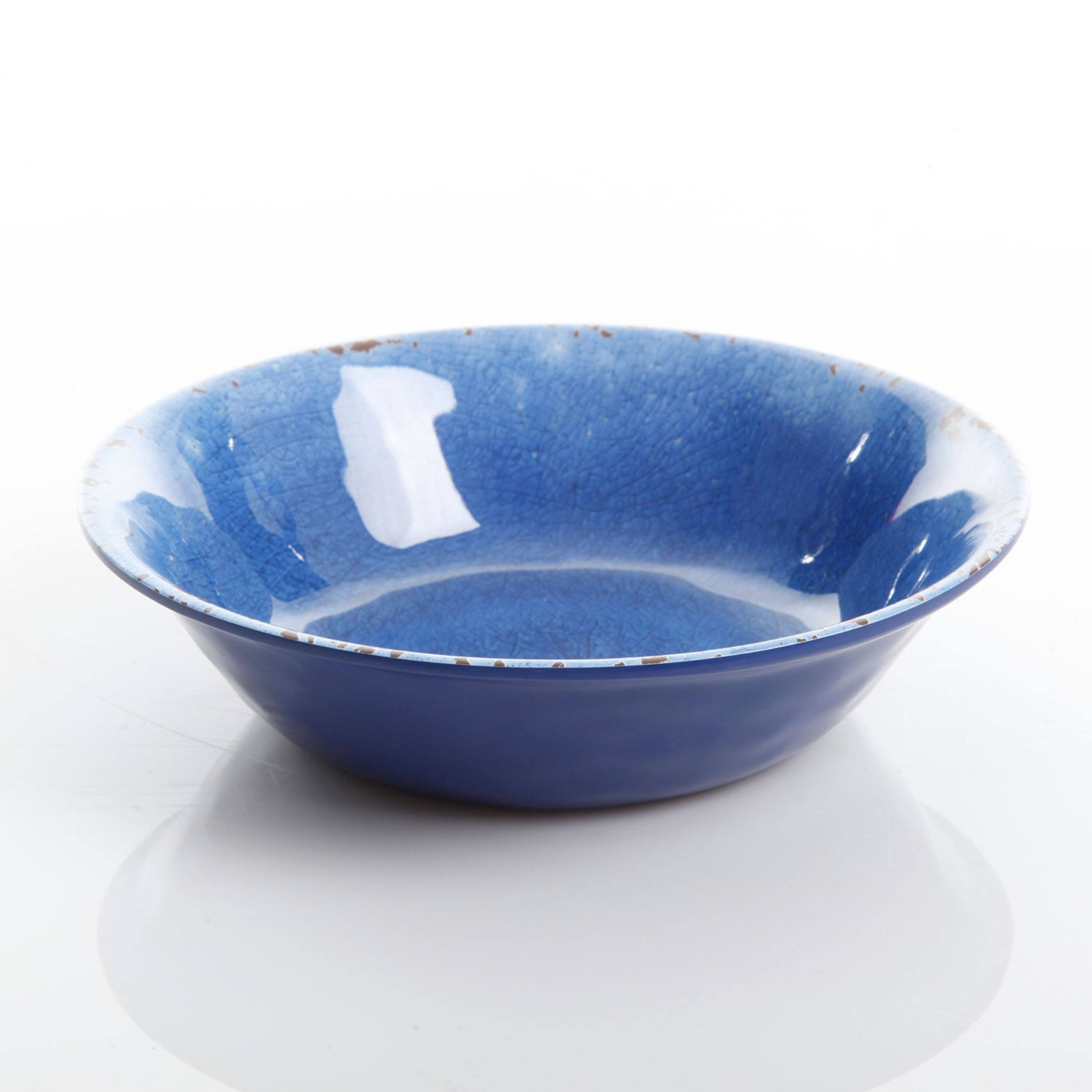 Alt View 3. Studio California - Studio California Mauna 12 Piece Dinnerware Set in Cobalt Blue Crackle Look Decal - Blue.