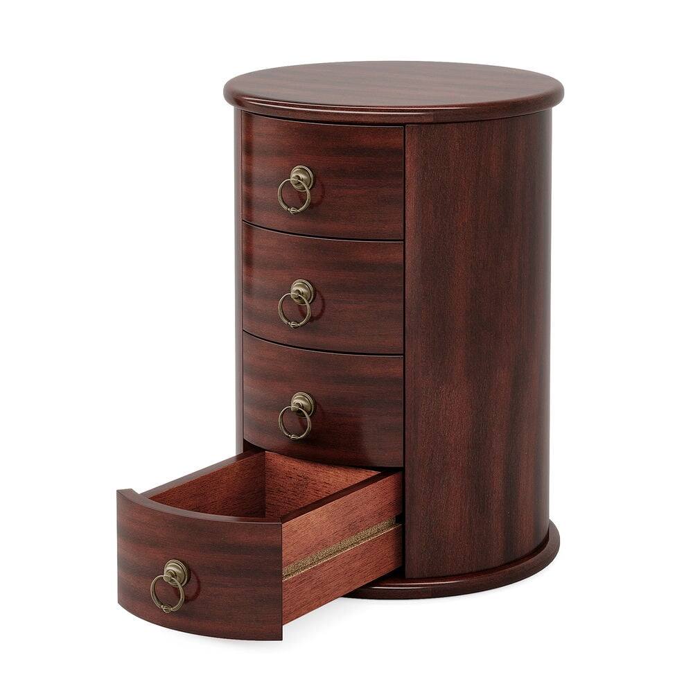 Alt View 2. Kadyn - Kadyn Sofa Side End Table, End Table, Couch Table,Wood End Table, Round Side Table With 4 Drawers,Brown - Brown.