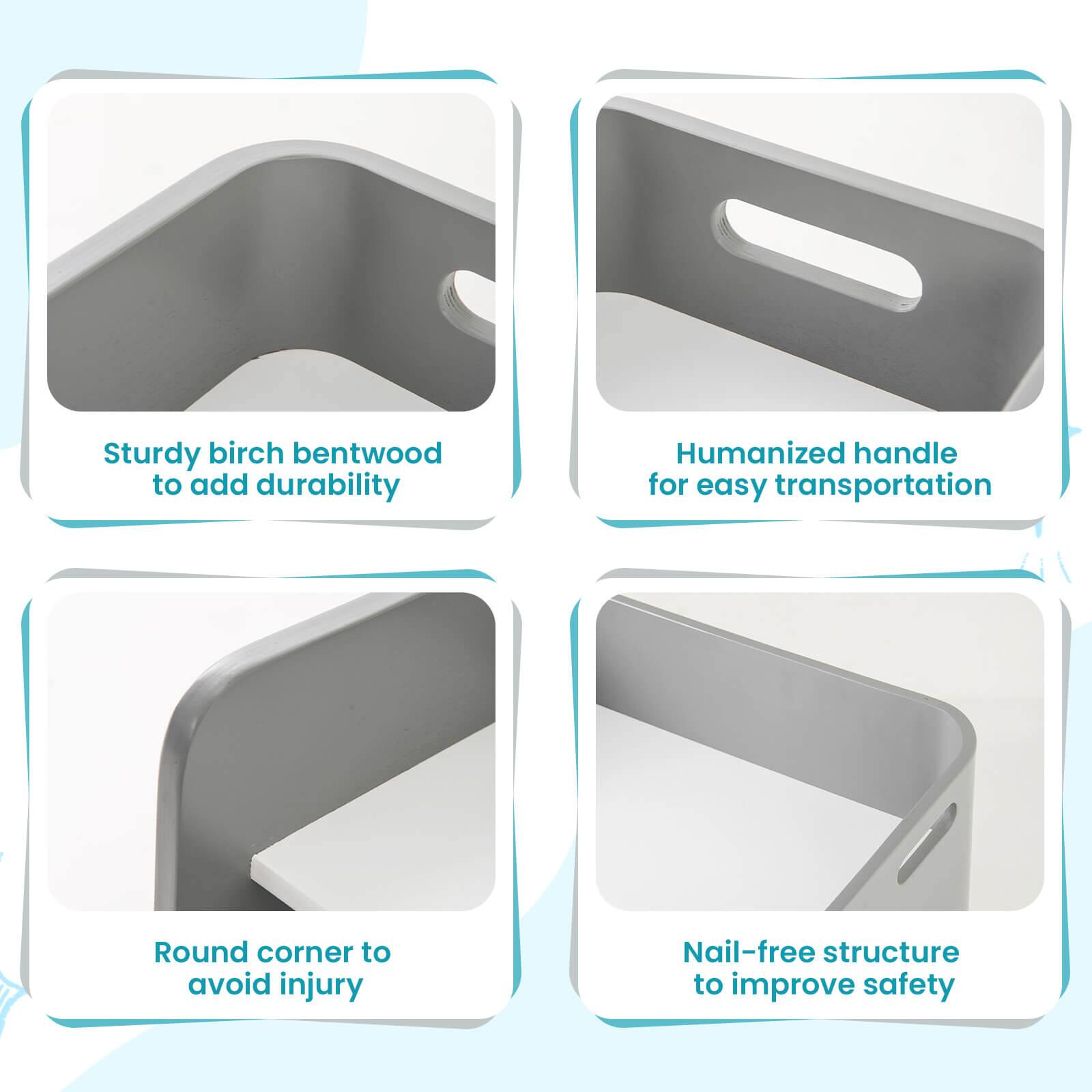 - Sturdy birch bentwood to add durability
- Humanized handle for easy transportation
- Round corner to avoid injury
- Nail-free structure to improve safety