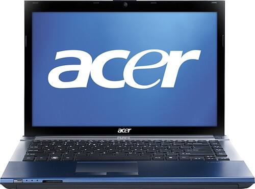 Front Standard. Acer - 14" Aspire Laptop - 4GB Memory - 640GB Hard Drive - Cobalt Blue.