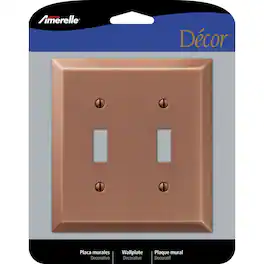 AMERELLE - Century Antique Copper 2 gang Stamped Steel Toggle Wall Plate 1 pk - Cooper