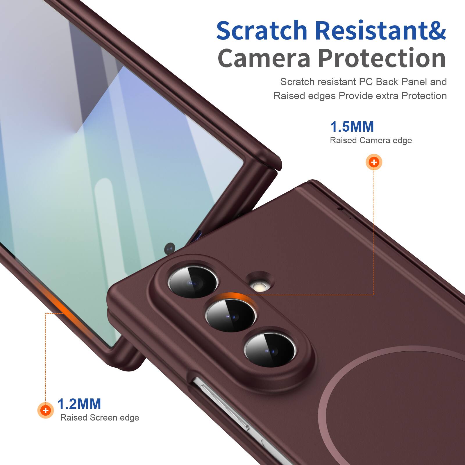 Scratch Resistant & Camera Protection

Scratch resistant PC Back Panel and Raised edges Provide extra Protection

1.5MM Raised Camera edge

1.2MM Raised Screen edge