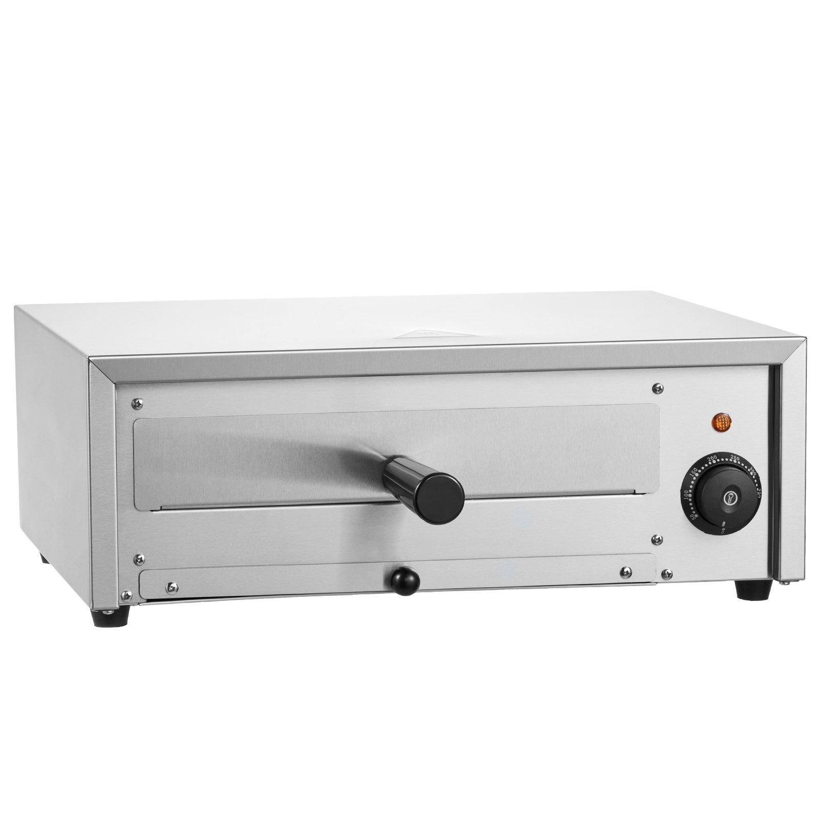 Alt View 8. Glintex - 12in Electric Pizza Oven 1500W, Adjustable Temp 122–662°F, Removable Tray for Indoor Cooking - Silver.