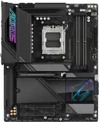 GIGABYTE - X870E AORUS PRO (Socket AM5) AMD X870 ATX DDR5 Wi-Fi 7 Motherboard - Black - Front_Zoom