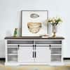 Front. Ihomeadore - 68" TV Stand with Open Storage Shelves and Cabinets Media Console for TVs up to 78" - White.