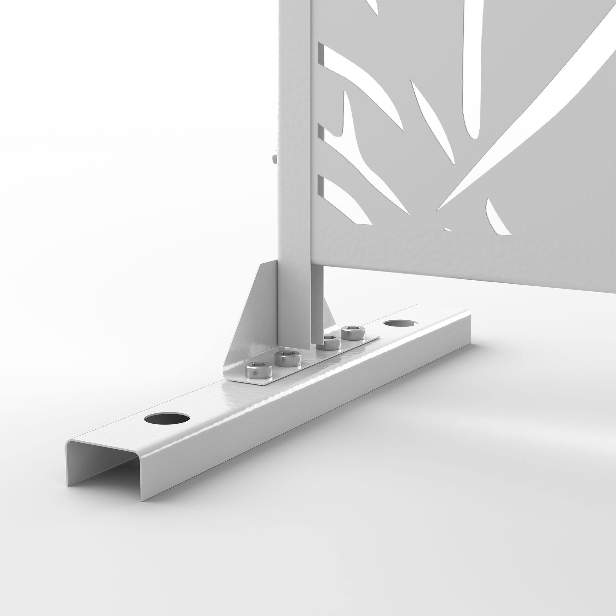 Alt View 6. PexFix - 72 in. x 47 in. Bamboo Pattern Metal Outdoor Privacy Screen & Panels, Freestanding Garden Divider Fence - White.