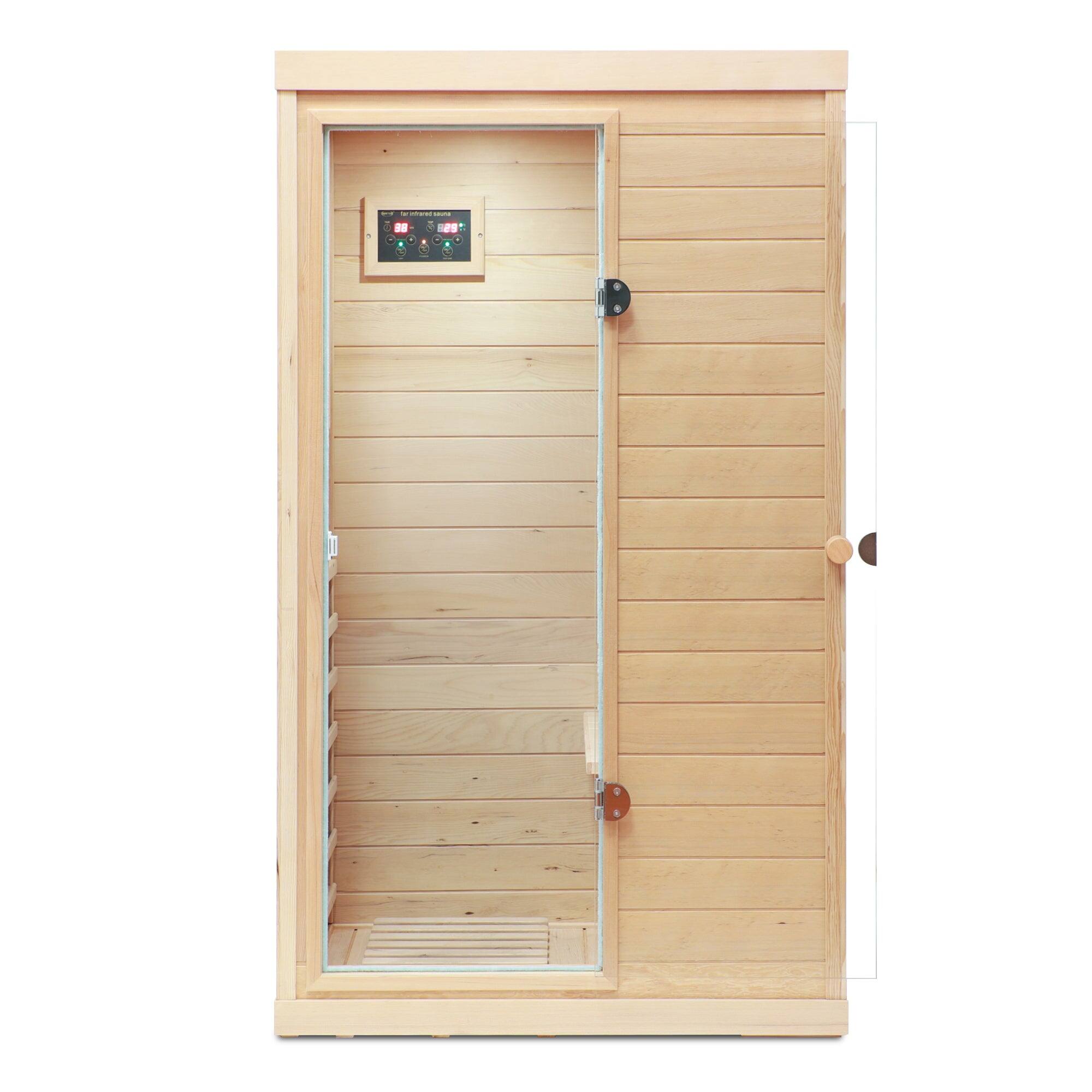 Alt View 5. Boyel Living - One Person Indoor Infrared Sauna with Left-Side Door and Bluetooth Speaker - Natural.