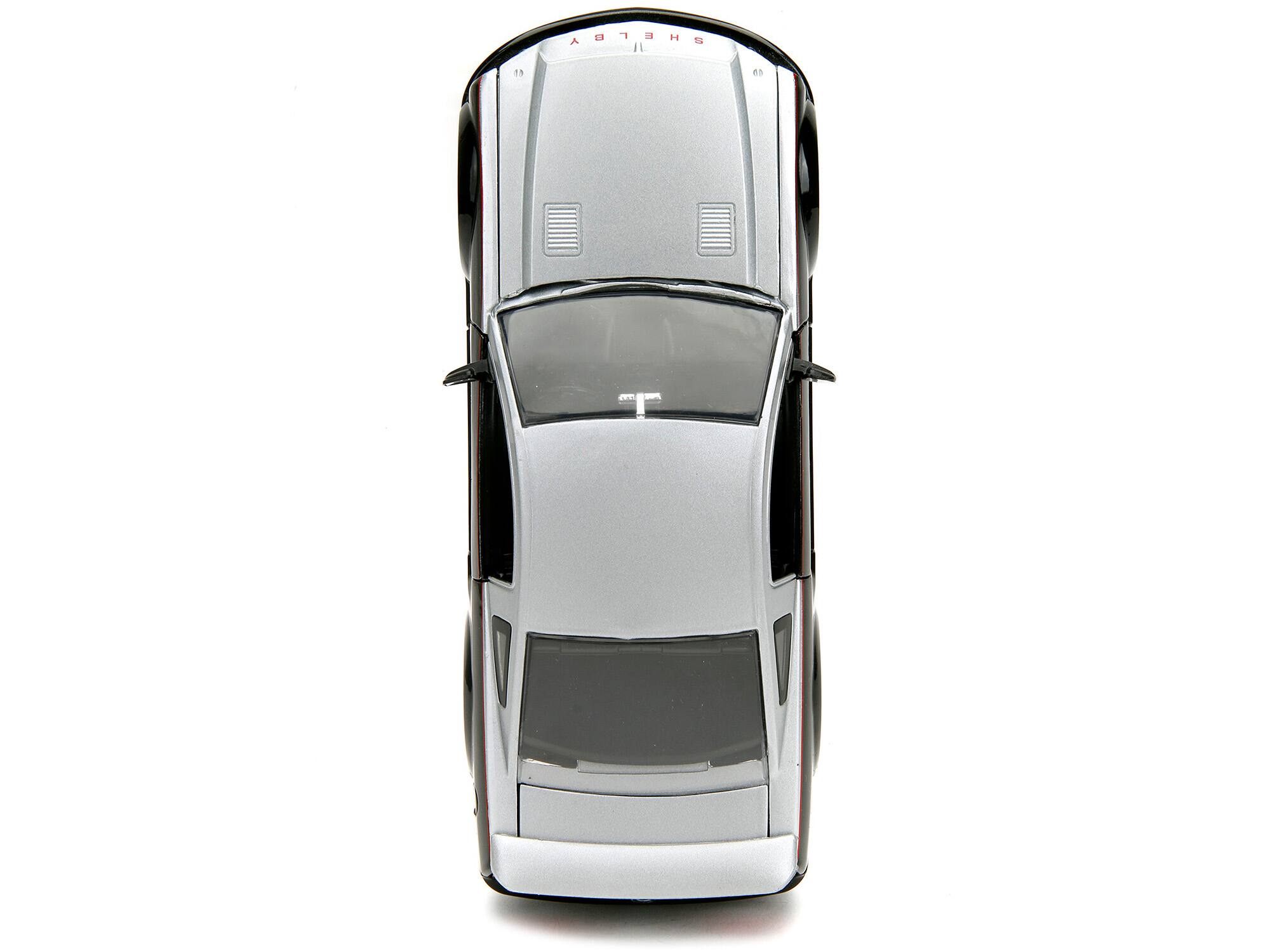 Alt View 5. Jada - 2008 Ford Shelby Mustang GT-500KR Silver and Black with Red Stripes "Bigtime Muscle" Series 1/24 Model Car by Jada.