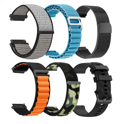 Front. Carbinox - CARBINOX Band Durable 22mm Compatible Smartwatches Adjustable, Secure Fit (6 Pack) - Multicolor.