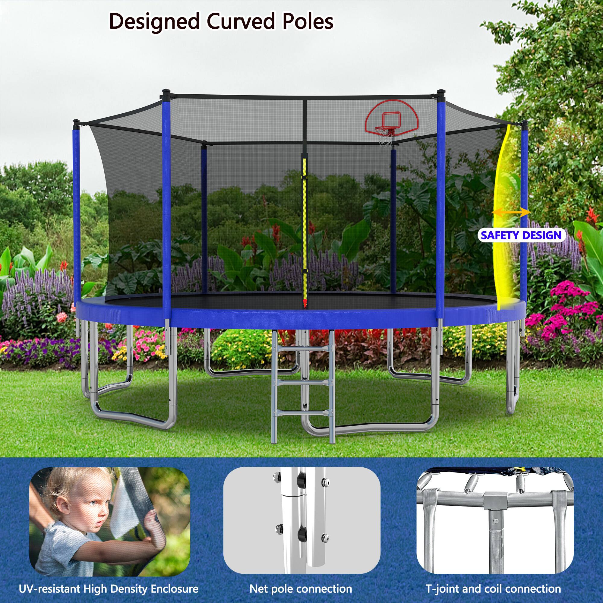 Designed Curved Poles

SAFETY DESIGN

UV-resistant High Density Enclosure

Net pole connection

T-joint and coil connection
