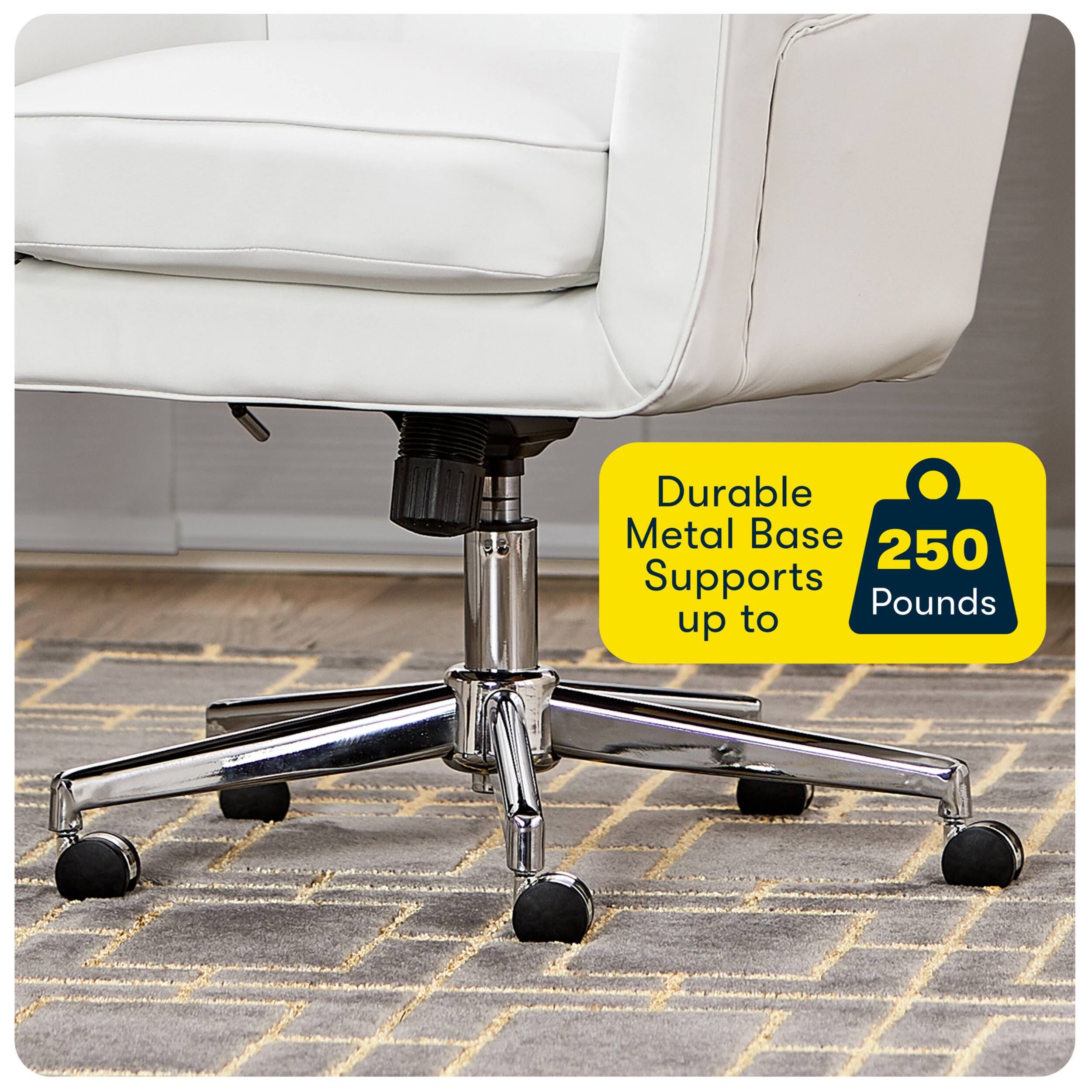 Alt View 15. Serta - Ashland Bonded Leather & Memory Foam Home Office Chair - White.