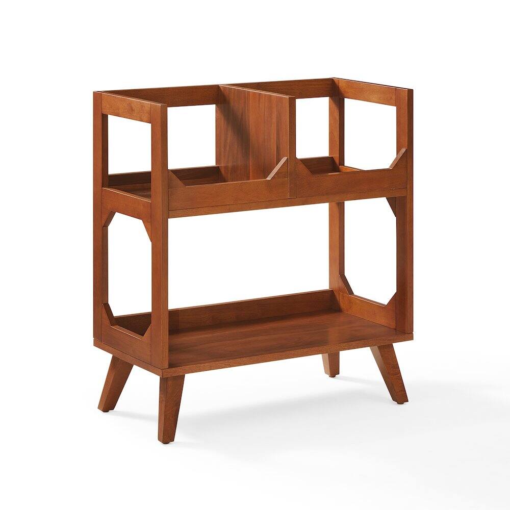 Alt View 4. Crosley Furniture - Asheville Medium Vinyl Record Storage Stand - Walnut.