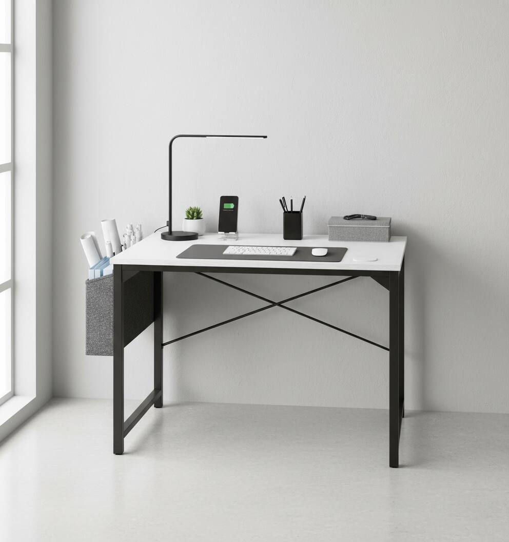 Alt View 2. AOITUN - Computer Small Office Desk 31 Inch - Perfect for Dorms and Small Spaces, Compact Writing Desk - White.