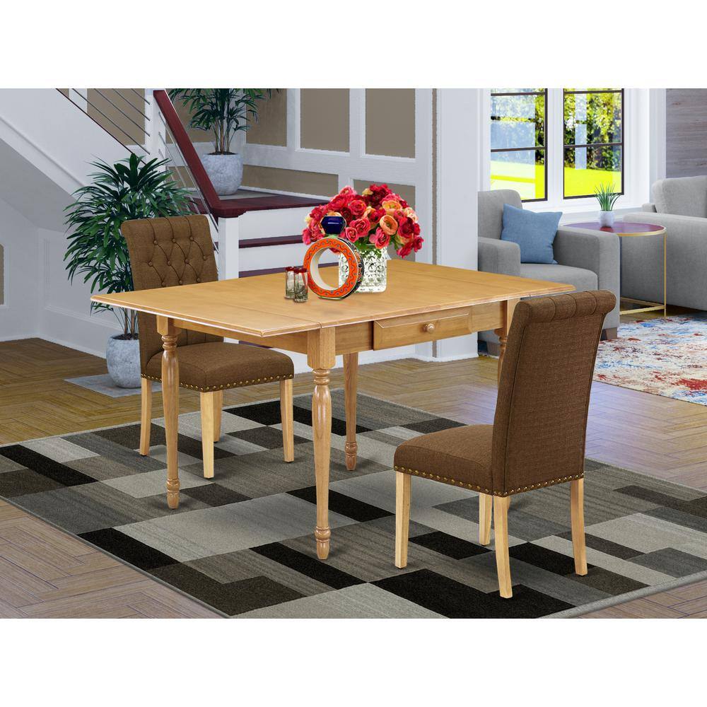 Angle. East West Furniture - Dining Room Set Oak - Brown.