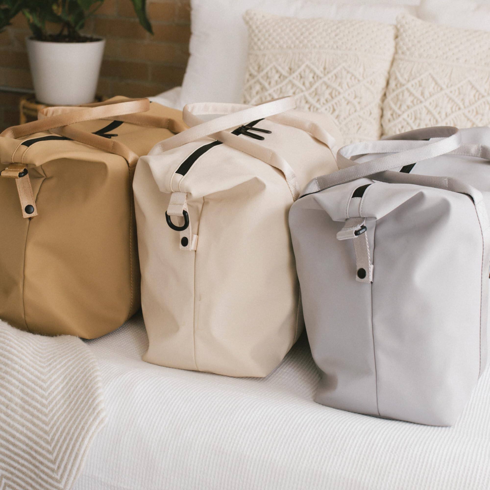 Alt View 3. Fabibe - Lola Travel Bag Weekender/overnight Duffel Gym Tote For Women Men pu compartment carry-on large - Cream.