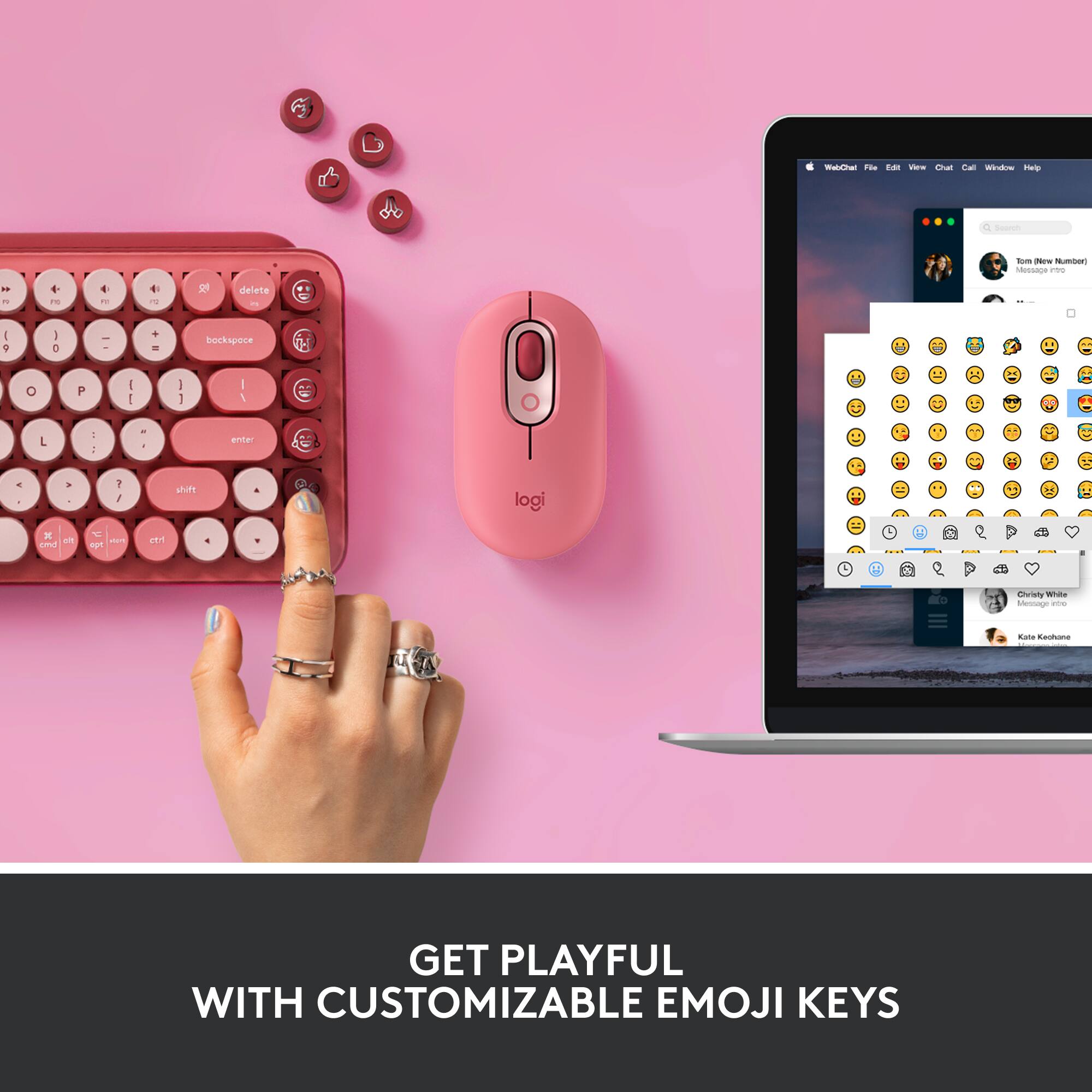 Get playful with customizable emoji keys.