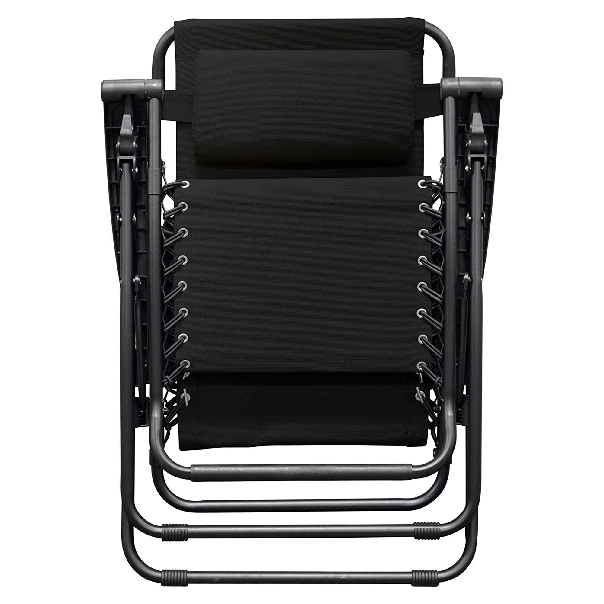 Alt View 5. Caravan Sports - Caravan Sports Zero Gravity Outdoor Folding Patio Lounge Chair, Black (Pair) - Black.