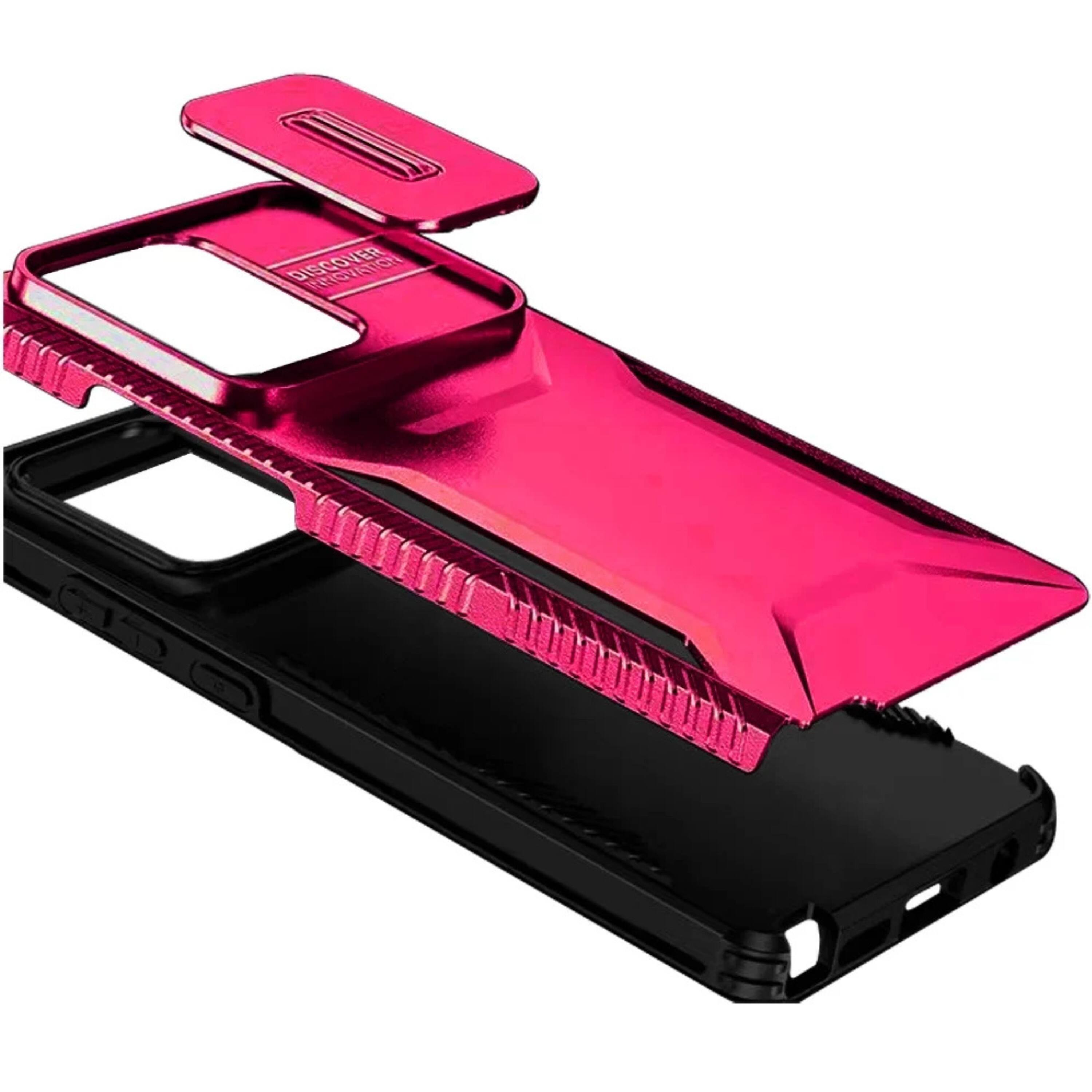 Left. Kitcheniva - Side Grip Rugged Case For Moto G 2025 2026 G Play 2026 With Sliding Camera Cover Hot Pink - Pink.