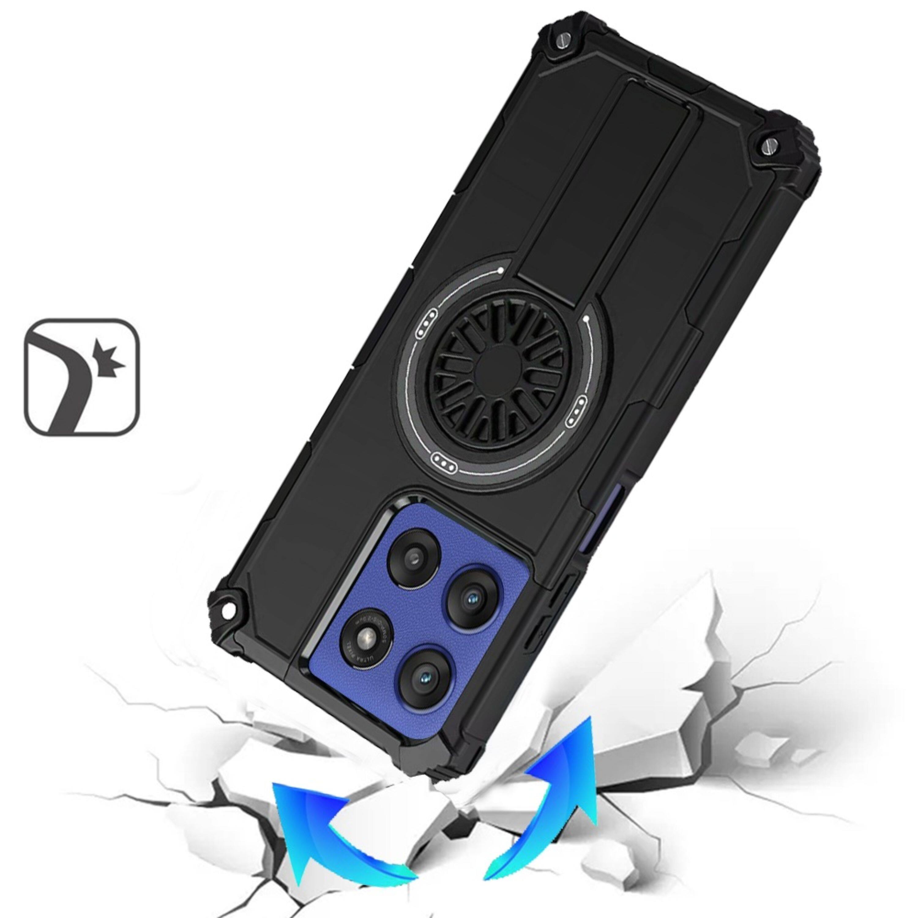 Left. Kitcheniva - Durable Dual Layer Magnetic Kickstand Protective Cover With Tempered Glass For Moto G Stylus 2026/2025 Black - Black.