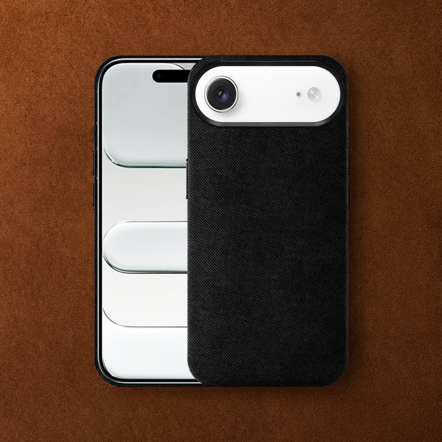 Angle. SaharaCase - Apple iPhone Air Suede Leather Case | Premium Suede Finish | Smooth Grip | Precise Cutouts - Black.