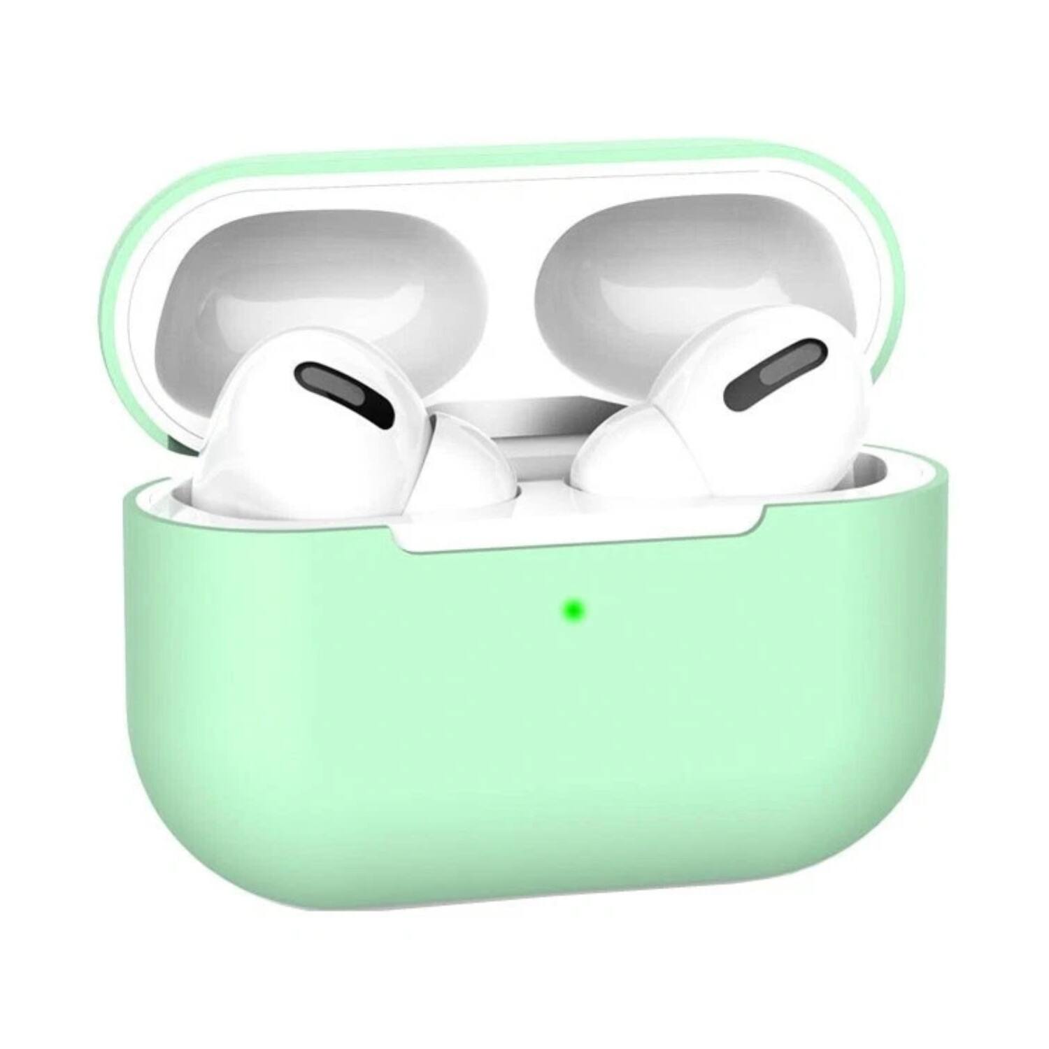 Front. Home Collection - Premium Silicone Case Cover for Apple AirPods Pro - Mint Green.