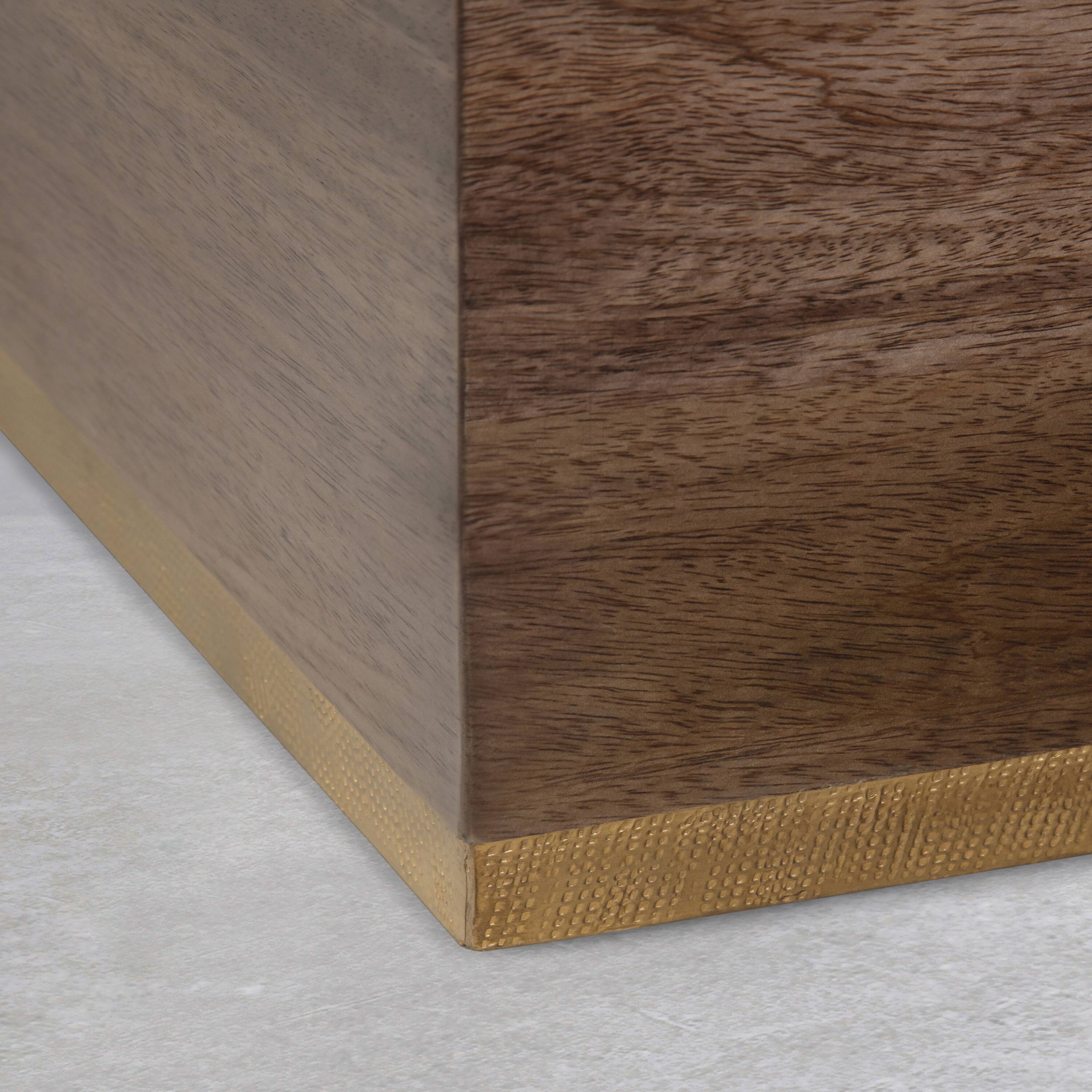 Alt View 2. Simpli Home - Abba 28 inch Wide Solid Mango Wood Square Coffee Table, Acacia Brown - Acacia Brown.