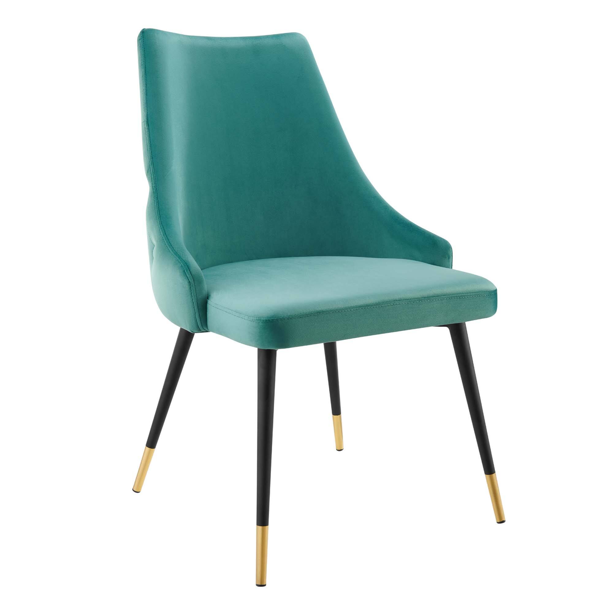 Angle. Modway - Adorn Tufted Performance Velvet Dining Side Chair by Modway - Teal.