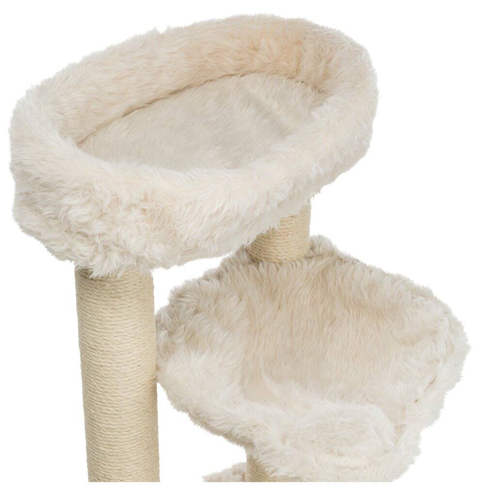Alt View 3. TRIXIE - Baza Junior Jute & Plush 3-Level 39" Cat Tower, Scratching Posts and Condo - Cream.
