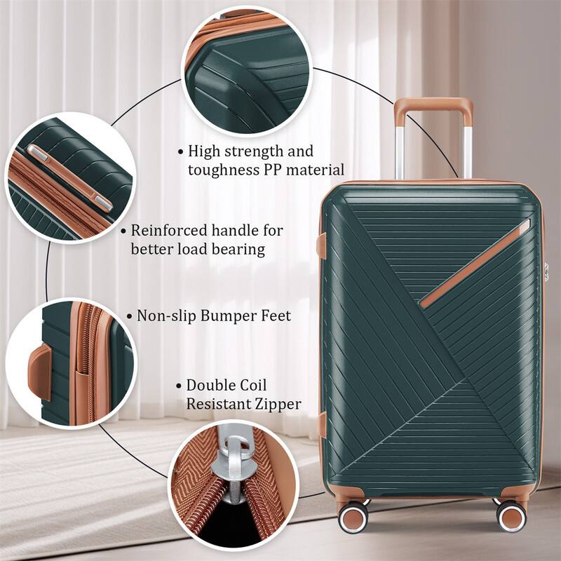 - High strength and toughness PP material
- Reinforced handle for better load bearing
- Non-slip Bumper Feet
- Double Coil Resistant Zipper