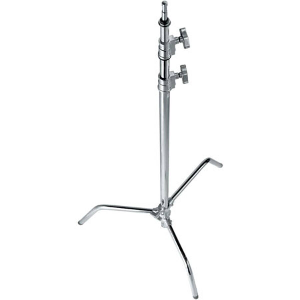 Front. Avenger - Avenger 40" Lightstand, 10' Double Riser C-Stand with One Sliding Leg, Chrome Steel.