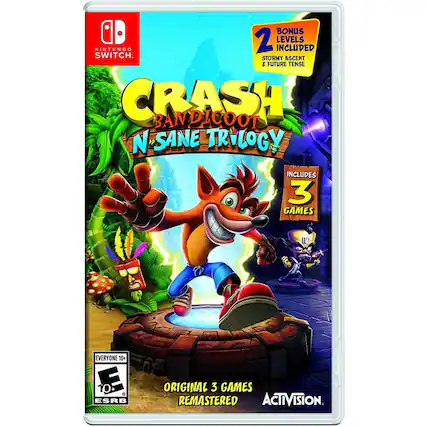 Crash Bandicoot N. Sane Trilogy
Nintendo Switch
Bonus 2 Levels Included: Stormy Ascent & Future Tense
Includes 3 Games
Original 3 Games Remastered
Everyone 10+
E 10+ ESRB
Activision - E10+ (Everyone 10+)