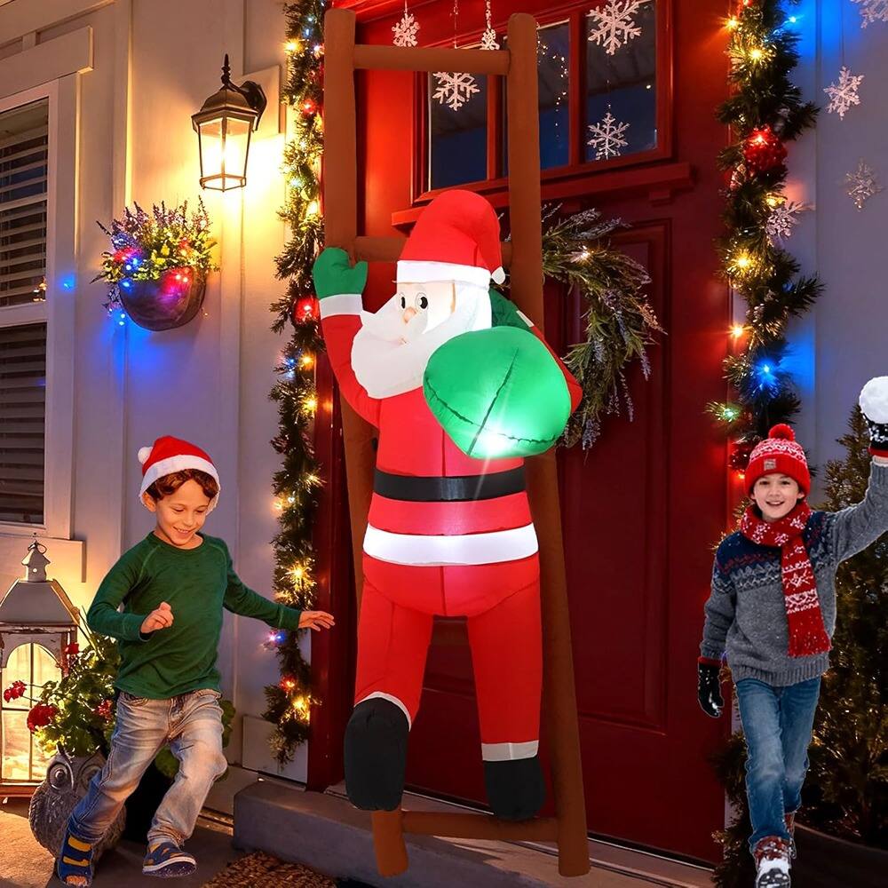 Back. MOSZAR LLC - nflatable Santa on Ladder - red.