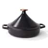 Front. Alva - Alva Nori Enameled Cast Iron Tagine Pot 3Qt. - Nonstick, Oven Safe and Toxin-Free Cookware - Black.