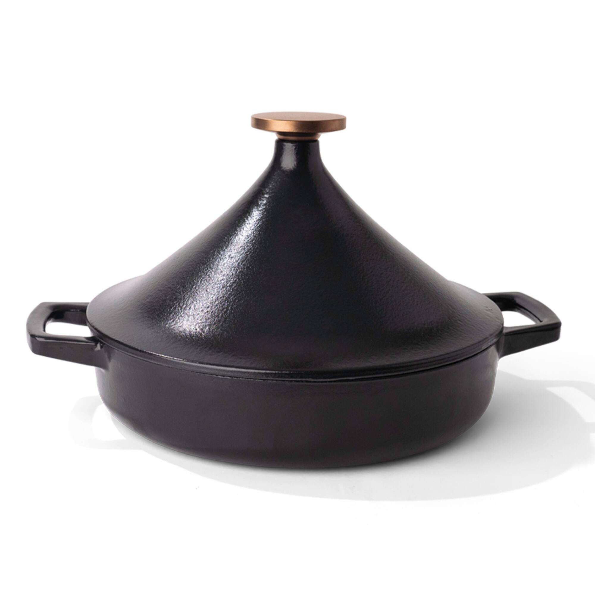 Front. Alva - Alva Nori Enameled Cast Iron Tagine Pot 3Qt. - Nonstick, Oven Safe and Toxin-Free Cookware - Black.