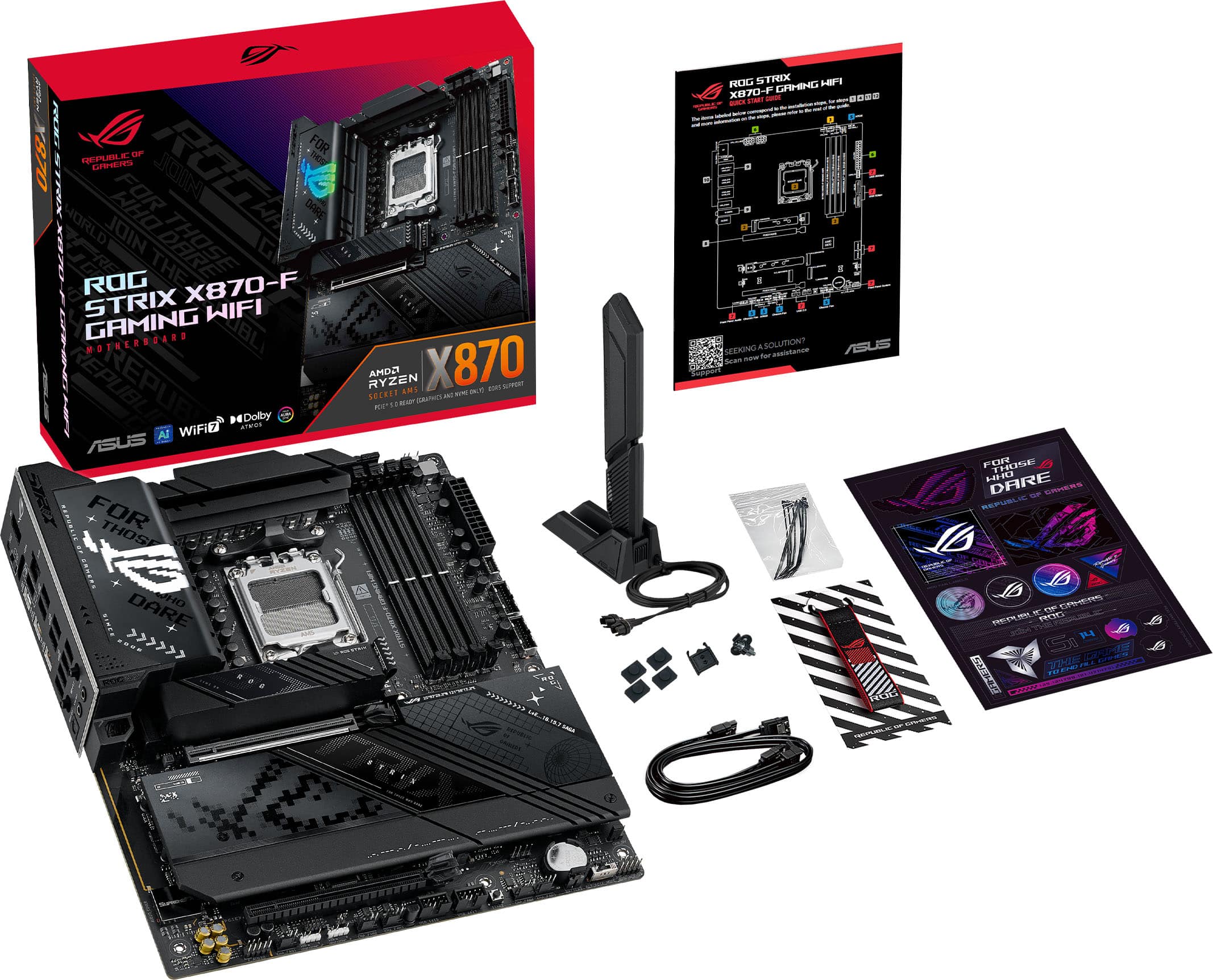 | ASUS ROG X870-F STRIX WIFI GAMING MOTHERBOARD | REPUBLIC OF GAMERS FOR THOSE WHO DARE | RYZEN 7 8700K PROCESSOR | HDMI 2.0b | Wi-Fi 6 | ASUS STRIX B360-F GAMING MOTHERBOARD | FOR THOSE WHO DARE | RYZEN 7 2700 PROCESSOR | HDMI 2.0b | ASUS STRIX B360-F GAMING MOTHERBOARD | FOR THOSE WHO DARE | RYZEN 7 2700 PROCESSOR | HDMI 2.0b |