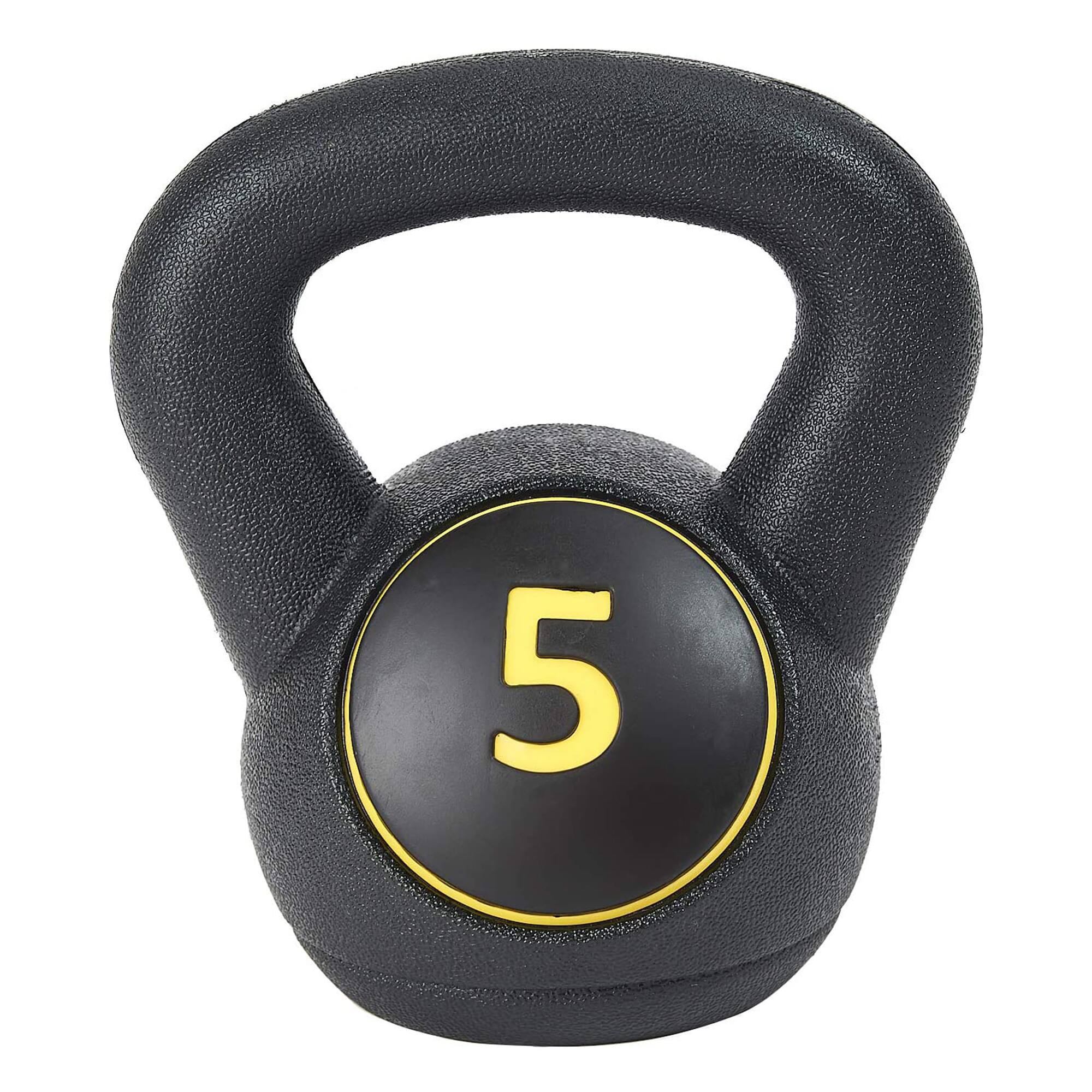 Alt View 7. BalanceFrom Fitness - BalanceFrom Wide Grip Kettlebell Fitness Exercise Weights, 5, 10, and 15 Pounds - Black.
