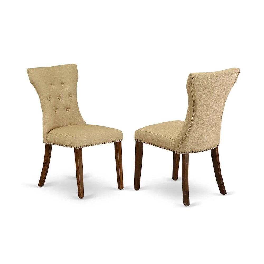 Angle. East West Furniture - Dining Room Set Natural - Brown.